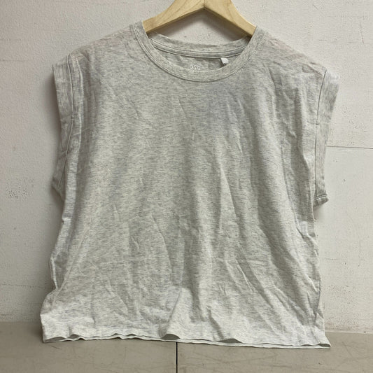 DSG Womens Cotton Fashion Tank Light Heather Grey Sleeveless Solid DAW23302H