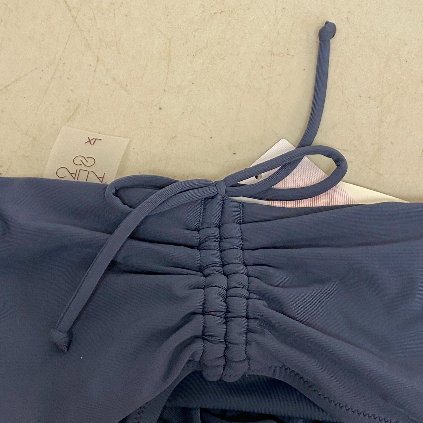 Calia CALIA Women's Mid Rise Ruched Swim Bottoms Ardosia Slate Solid WSA20402