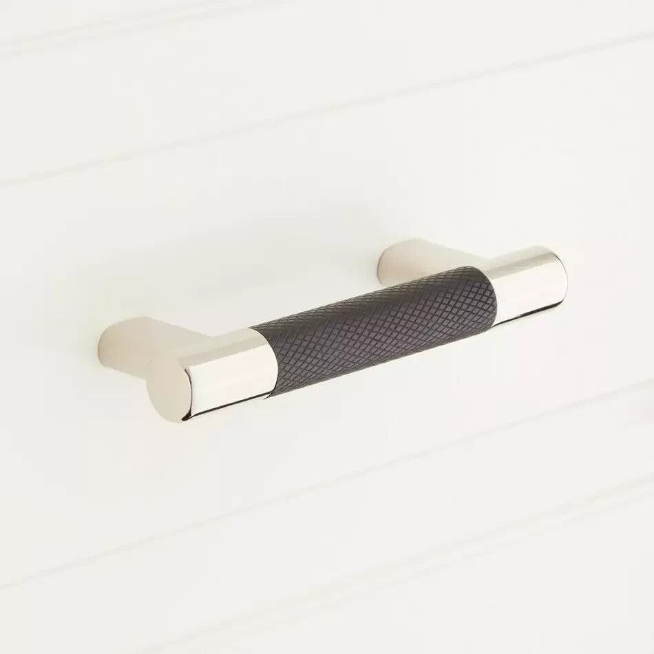 Signature Hardware 6-3/8" Jerico Cabinet Pull - Polished Nickel/Black Bronze