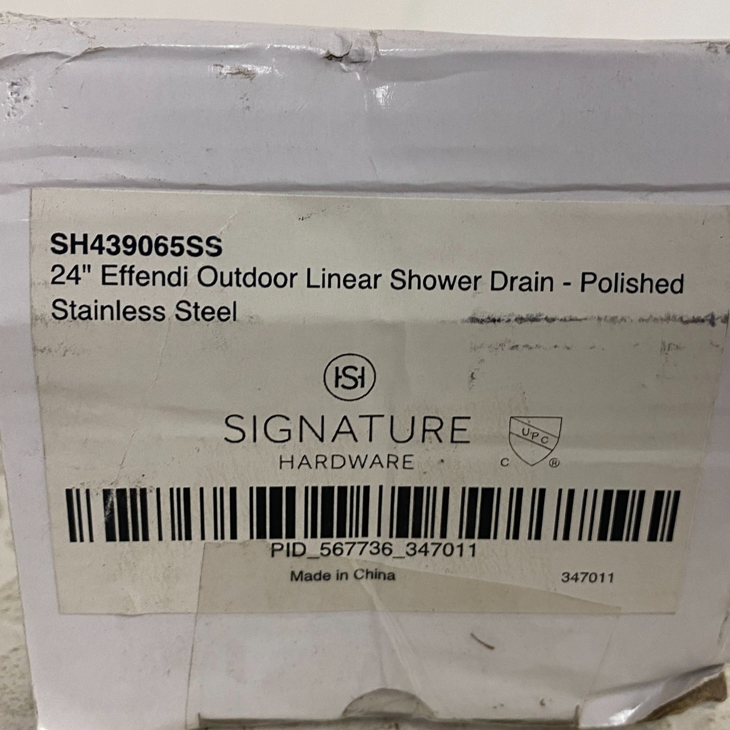 Signature Hardware 24" Effendi Linear Shower Drain Polished Stainless Steel