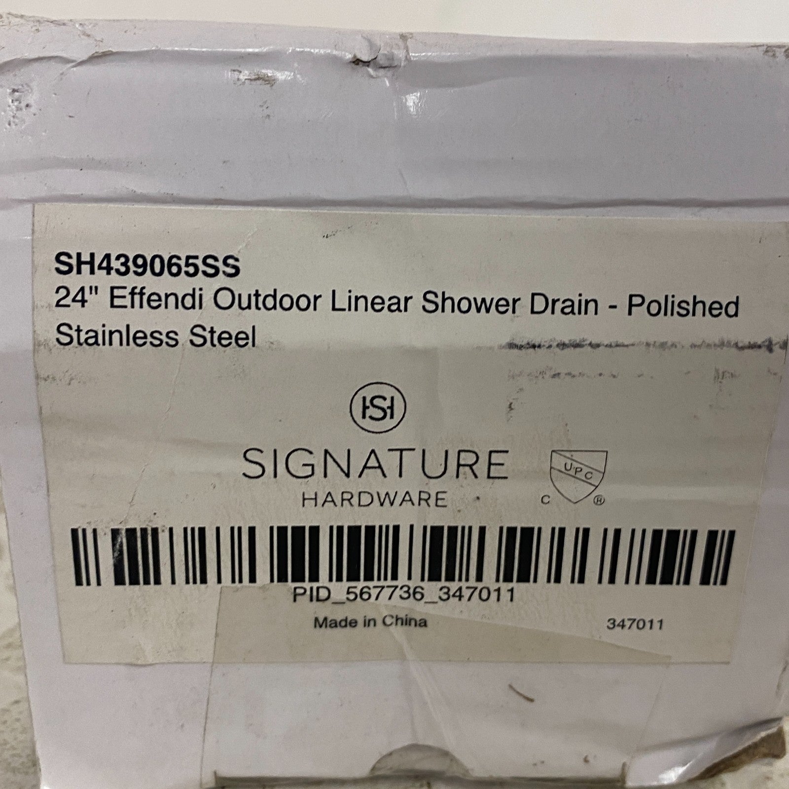 Signature Hardware 24" Effendi Linear Shower Drain Polished Stainless Steel