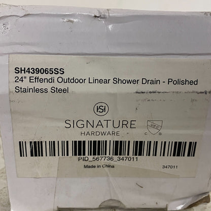 Signature Hardware 24" Effendi Linear Shower Drain Polished Stainless Steel