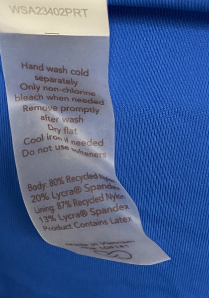 CALIA Women's Mid Rise Ruched Side Swim Bottom DEEP SEA DOTS ROYAL WSA23402PRT