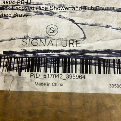 Signature Hardware Dolwick Exposed Pipe Shower and Tub Faucet - Polished Brass