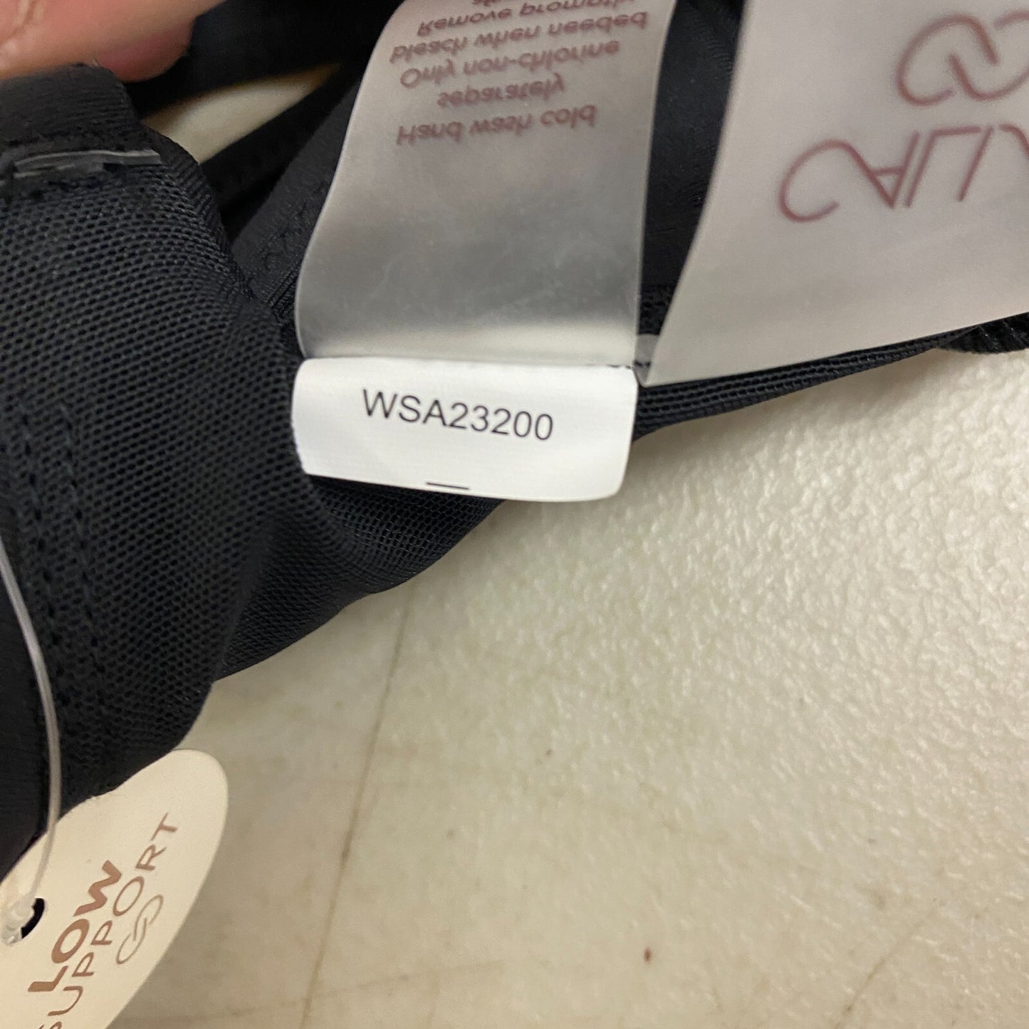 Calia Women's Swim Tie Back Racerback Low Support Bikini Top Pure Black WSA23200