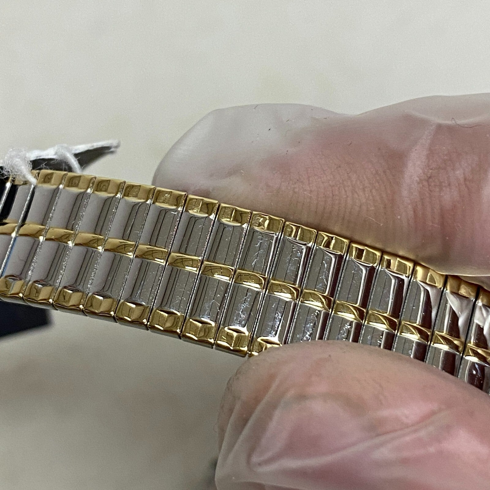 Armitron Watch Japan Quartz Women Dual Tone Gold Plated Stretch Steel 75/5420TTG