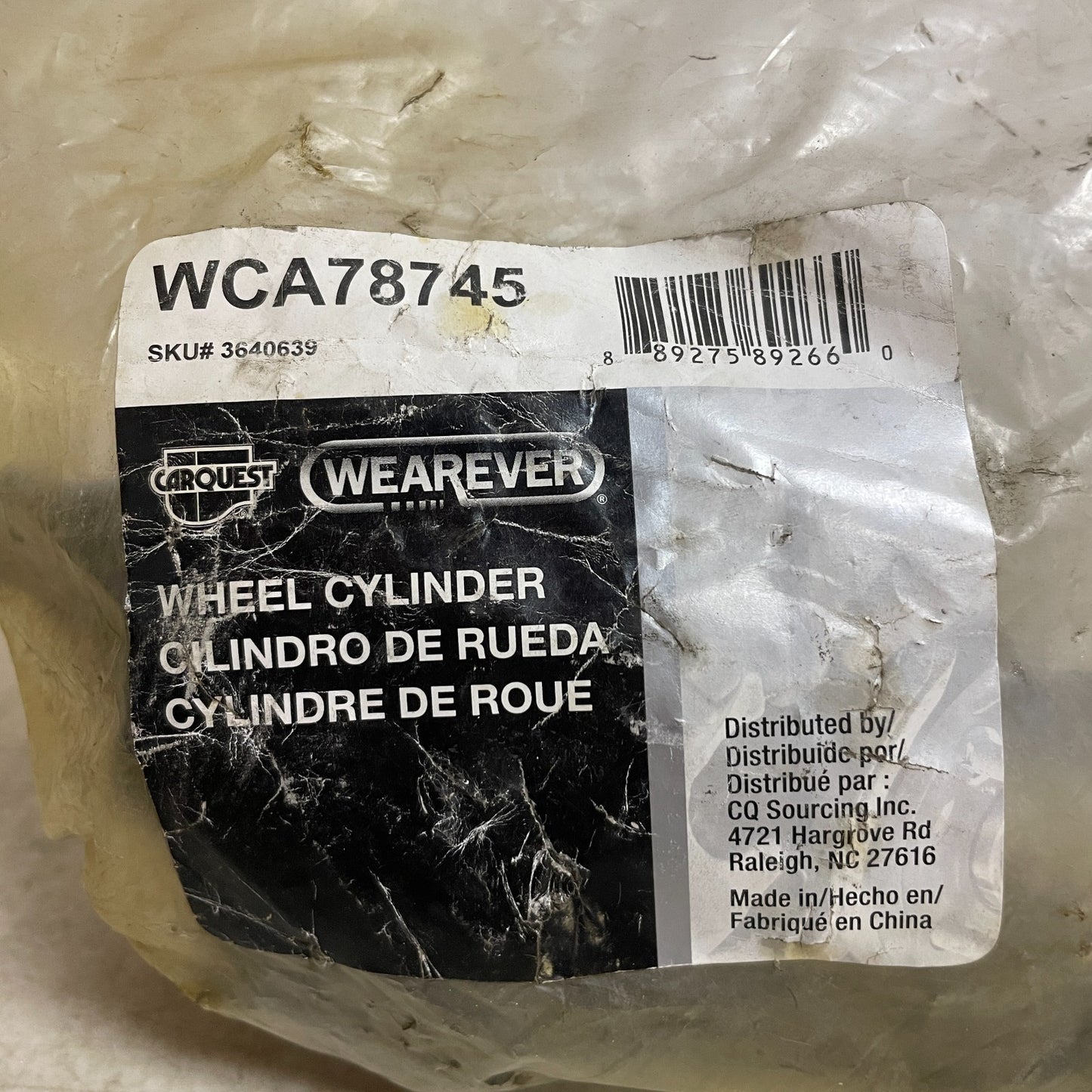 Carquest Wearever WCA78745 Drum Brake Wheel Cylinder Front 1-1/2" Bore Cast Iron
