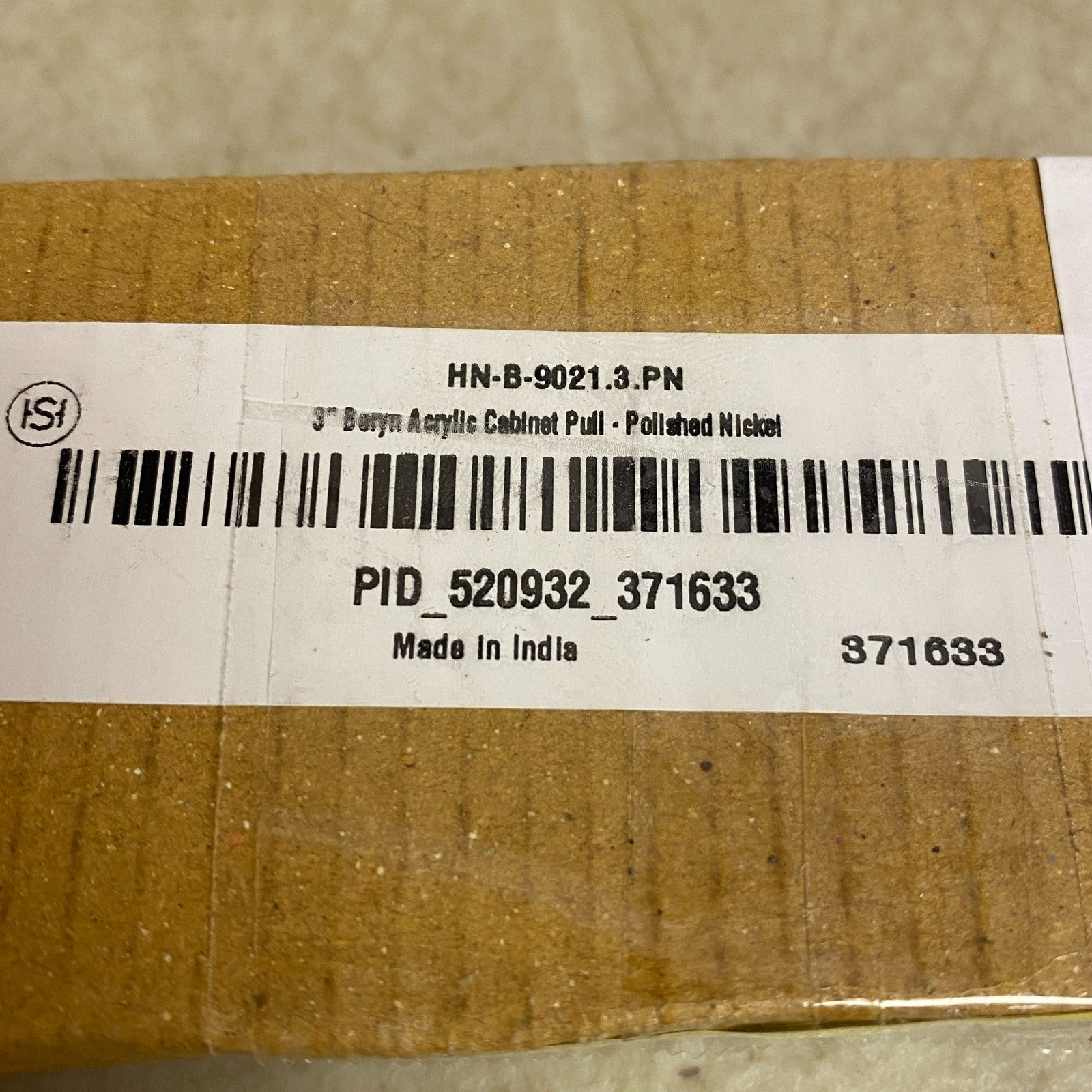 Signature Hardware 3'' Beryn Acrylic Cabinet Pull Polished Nickel