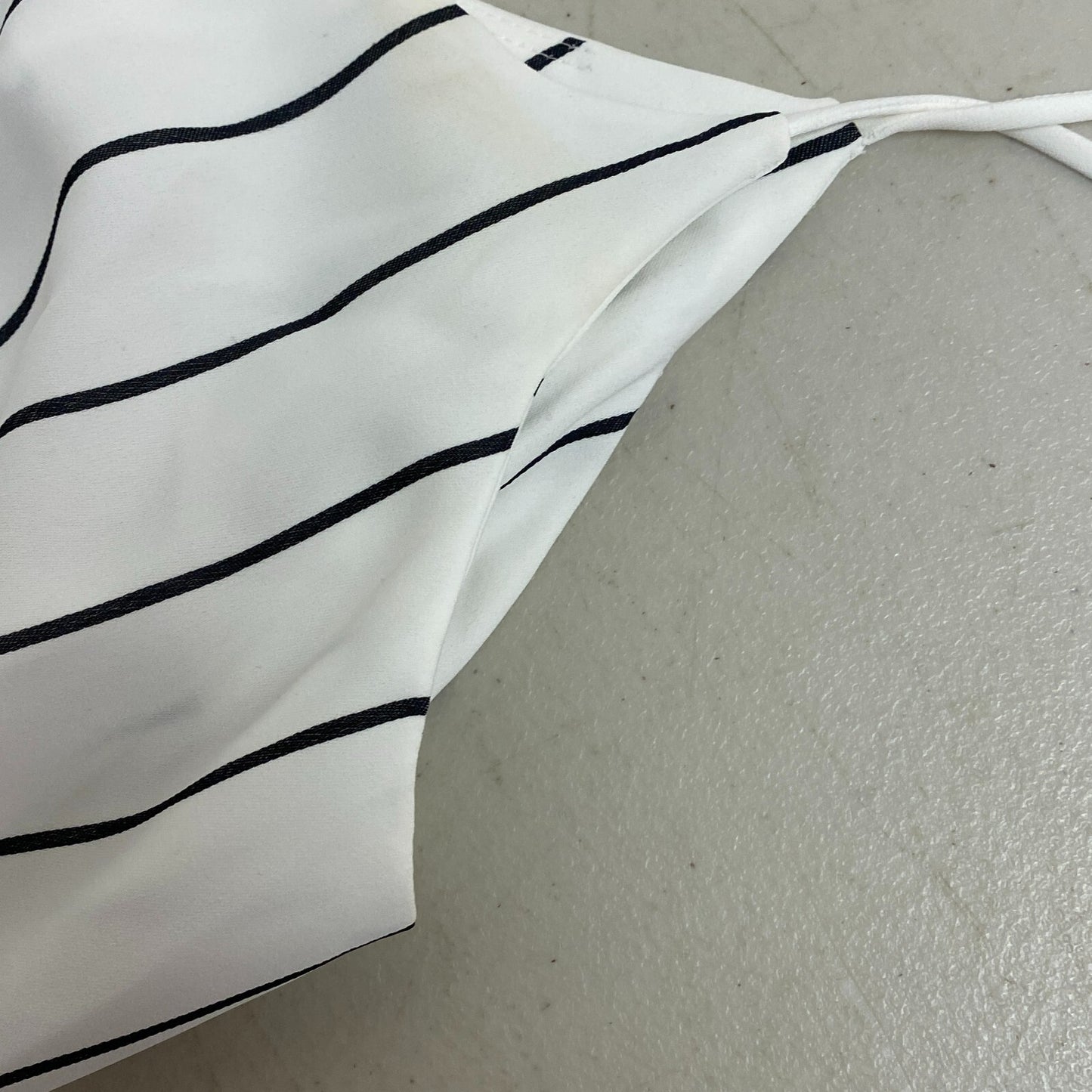 Bar III Women's Dressy Jumpsuit Striped Wide Leg Strapped Black White Size 12