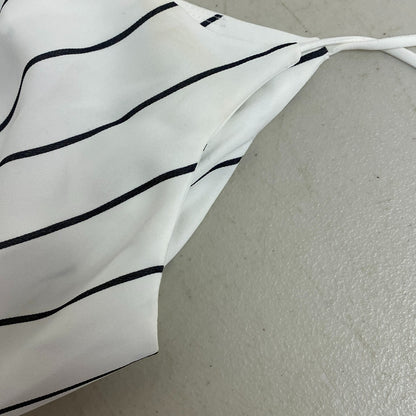 Bar III Women's Dressy Jumpsuit Striped Wide Leg Strapped Black White Size 12