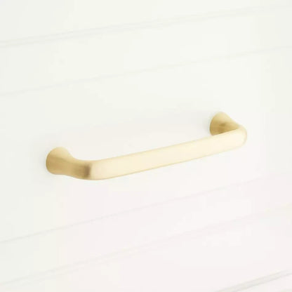 Signature Hardware 5-1/8" Orvin Brass Cabinet Pull - Satin Brass SH551072SB
