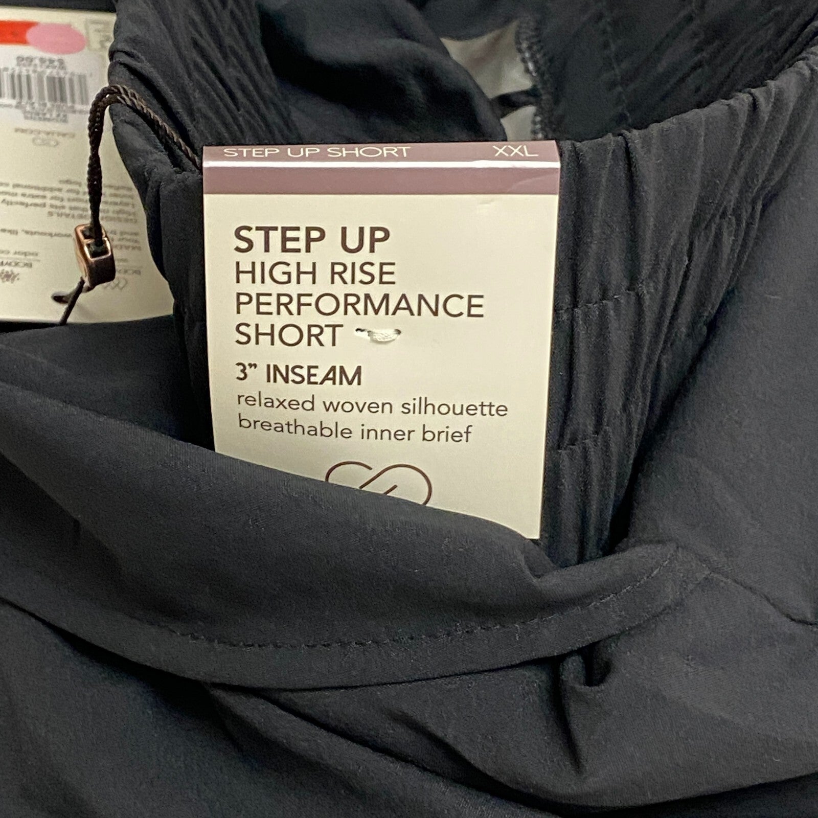 Calia Woven High Rise Petal Hem Short Pure Black Solid WAX12259