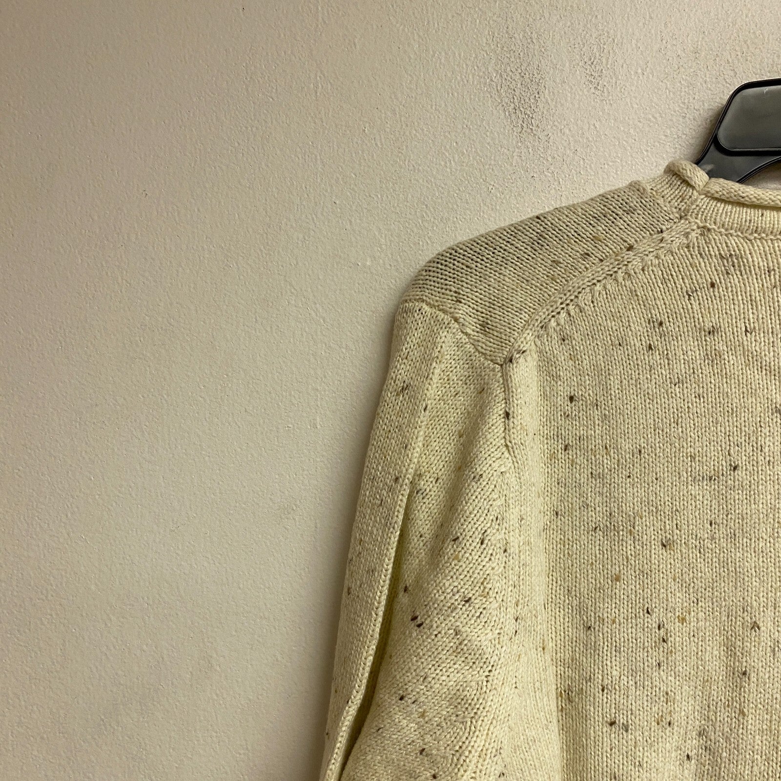 Mutual Weave Crew Neck Long Sleeve Mock Turtle Neck Sweater Size L Color Ivory