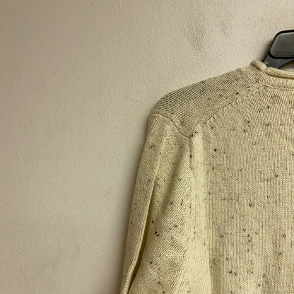 Mutual Weave Crew Neck Long Sleeve Mock Turtle Neck Sweater Size L Color Ivory