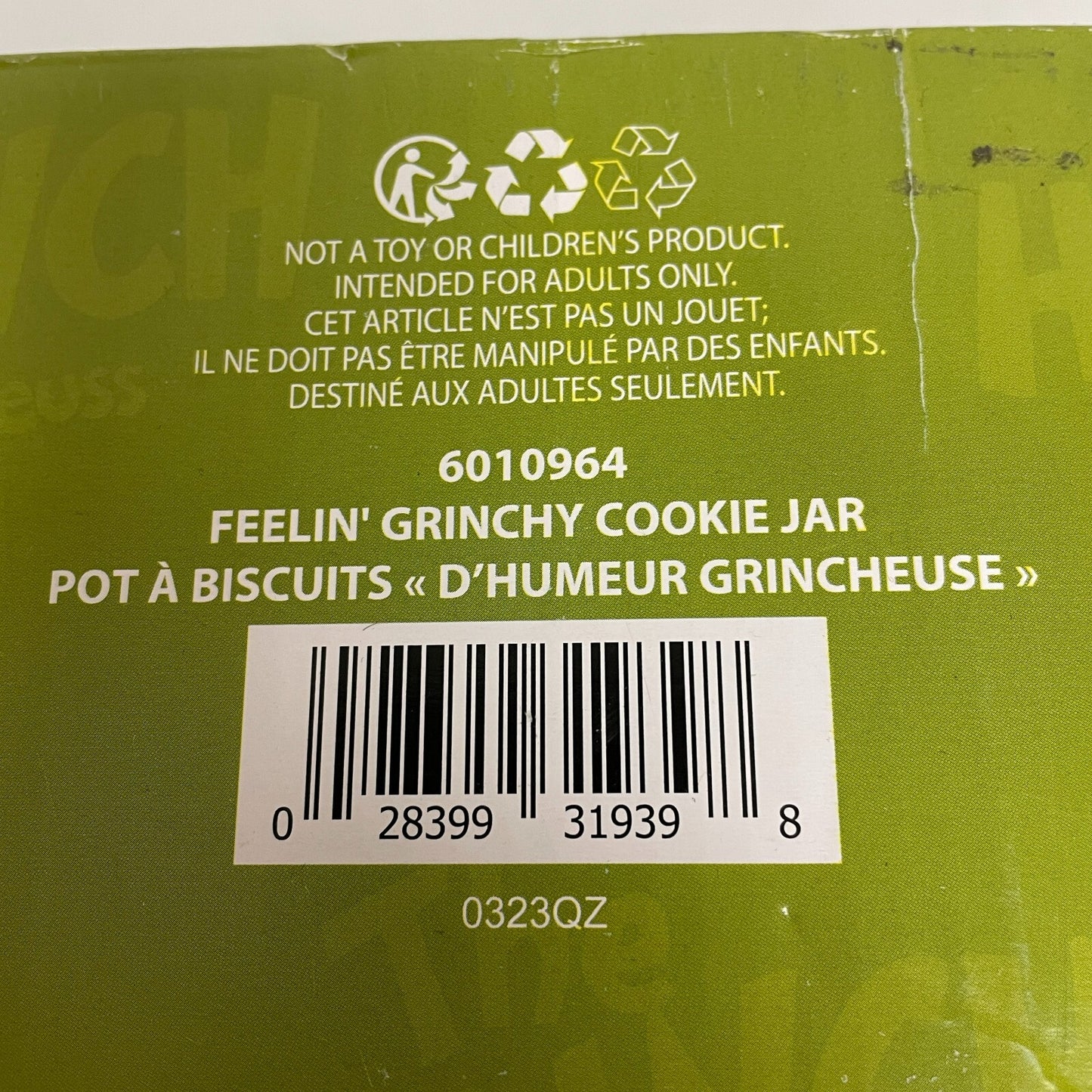 Department 56 The Grinch Who Stole Christmas Feelin' Grinchy Holiday Cookie Jar