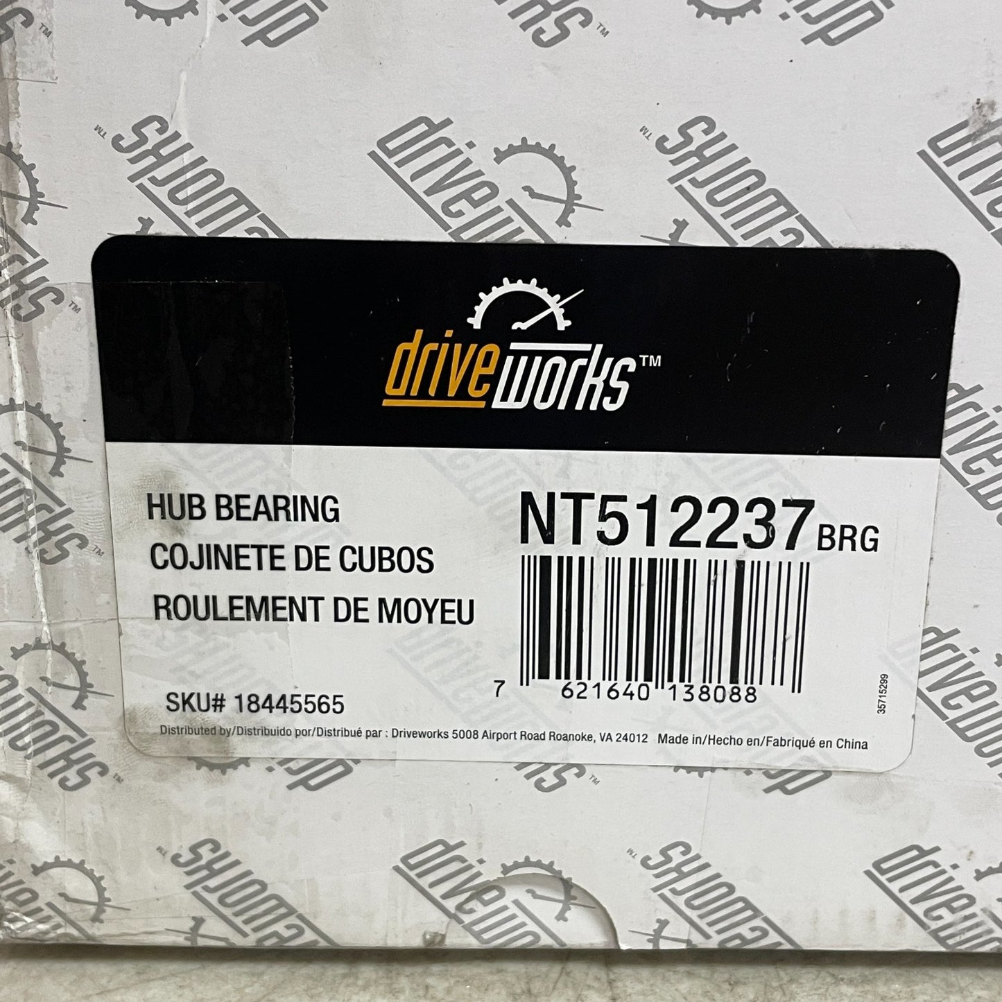 DriveWorks NT512237 Rear Wheel Hub & Bearing Assembly Steel Sealed OE Replacemnt