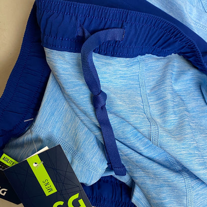 DSG Mens 2-in-1 Agility Short Electric Navy/BT Cerulean DAM13107HL BRAND NEW