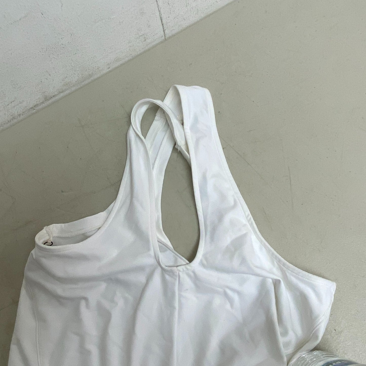 Calia Womens Run Racerbak Romper Pure White Sleeveless Solid Stylish WAX15046