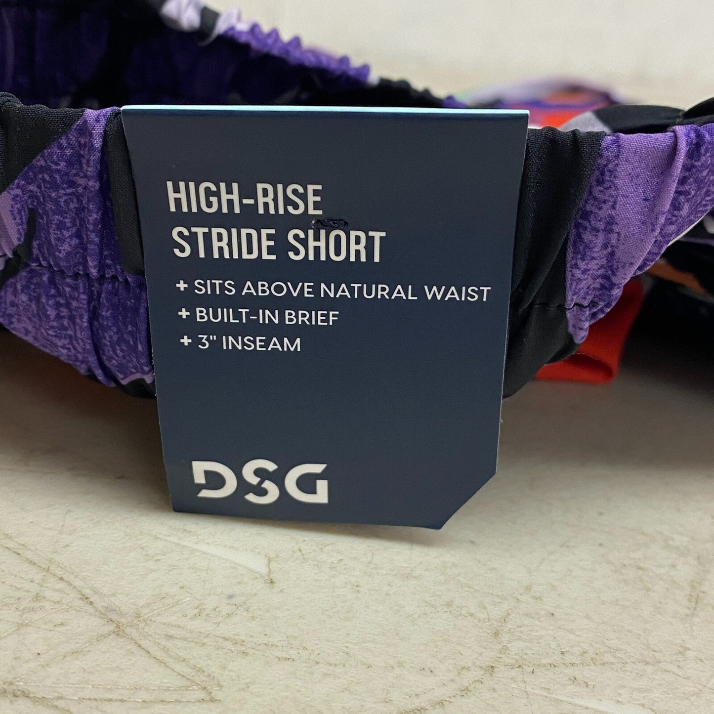 DSG Women's 3â High Rise Stride Multi Landscape Black Shorts Summer DAW12327PR