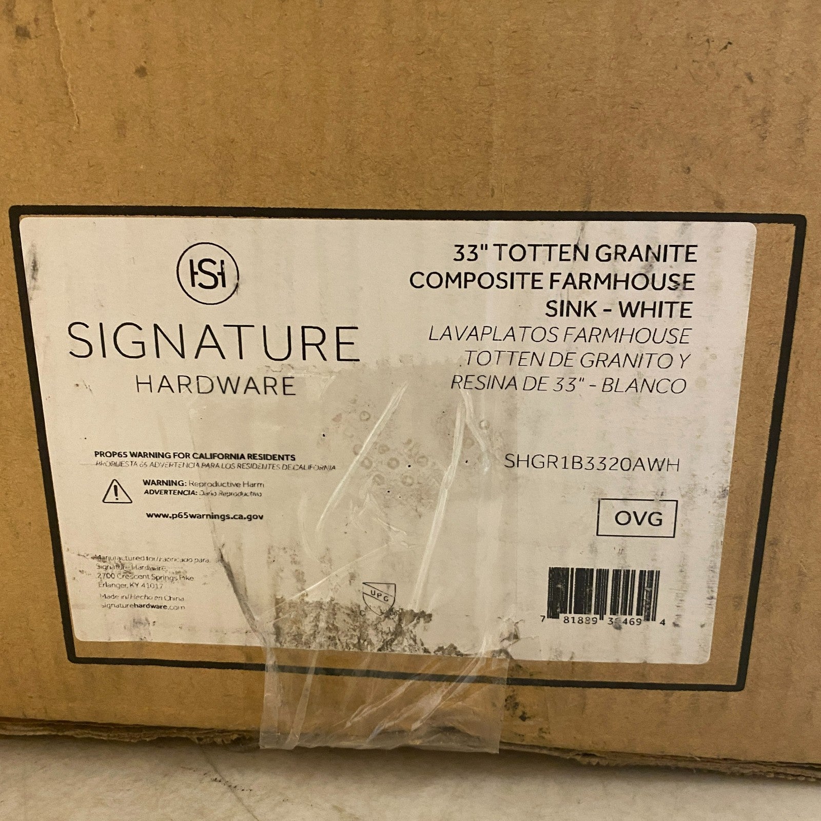 Signature Hardware Totten 33″ Granite Composite Farmhouse Sink Whit SHGR1B3320AW