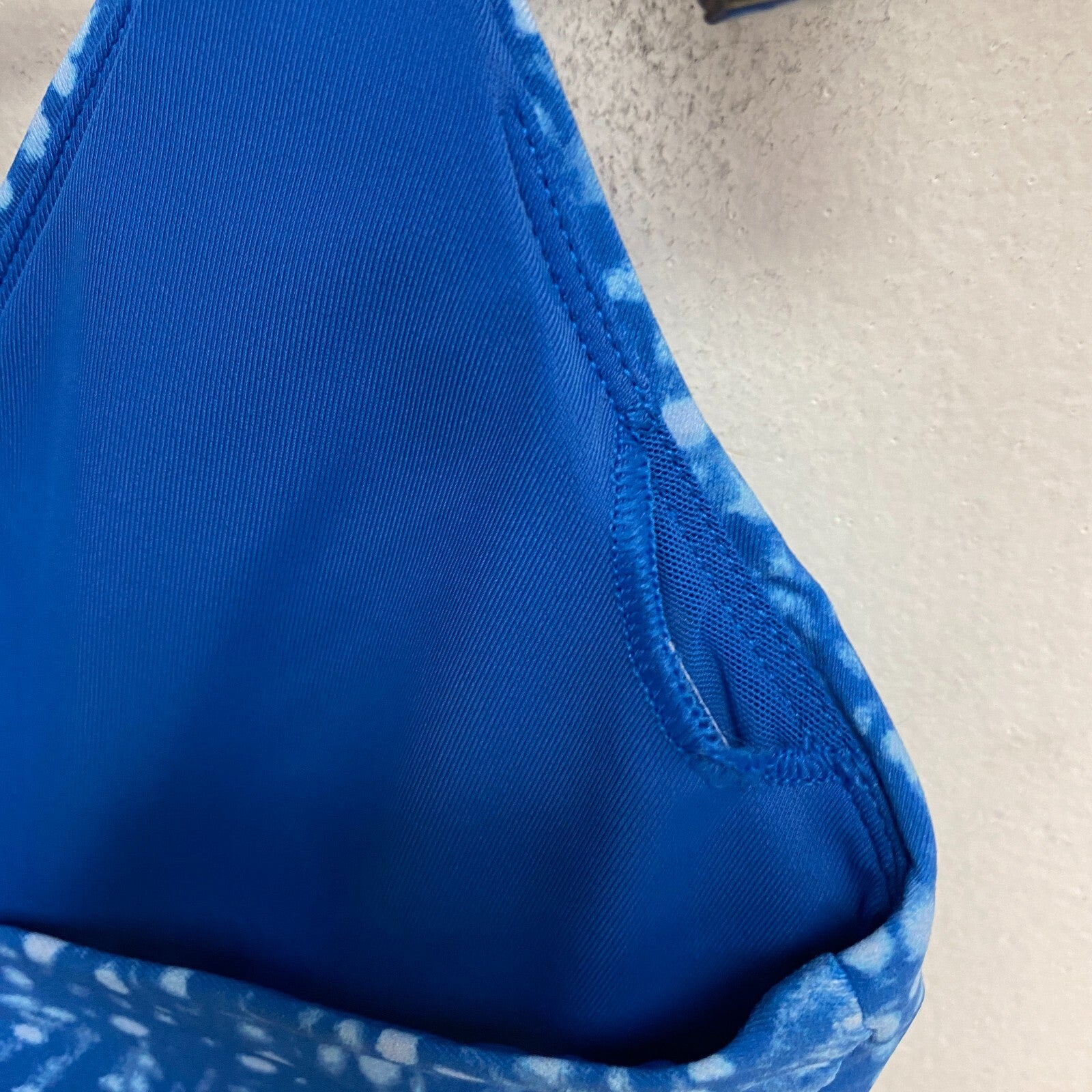 Calia Women's Triangle Cross back Bikini Top Deep Sea Dots Royal WSA23201PRT