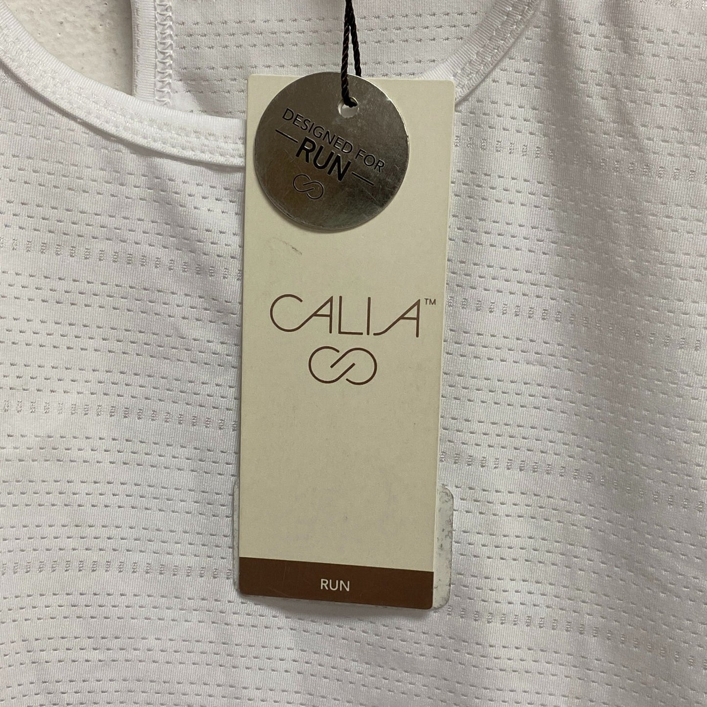 CALIA Women's Scoop Racer Tank Pure White Sleeveless Solid WAX11205XFS