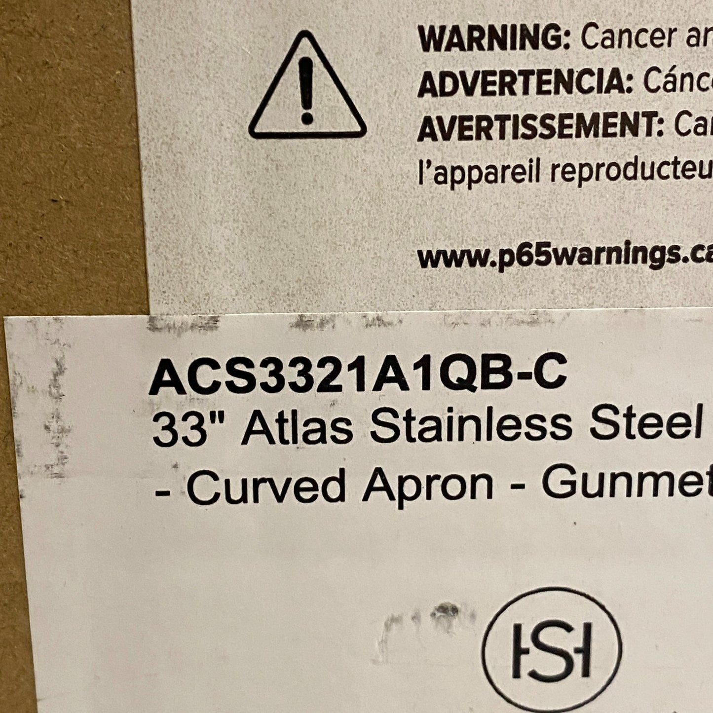 Signature Hardware 33" Atlas Farmhouse Sink Stainless Steel Gunmetal 441079