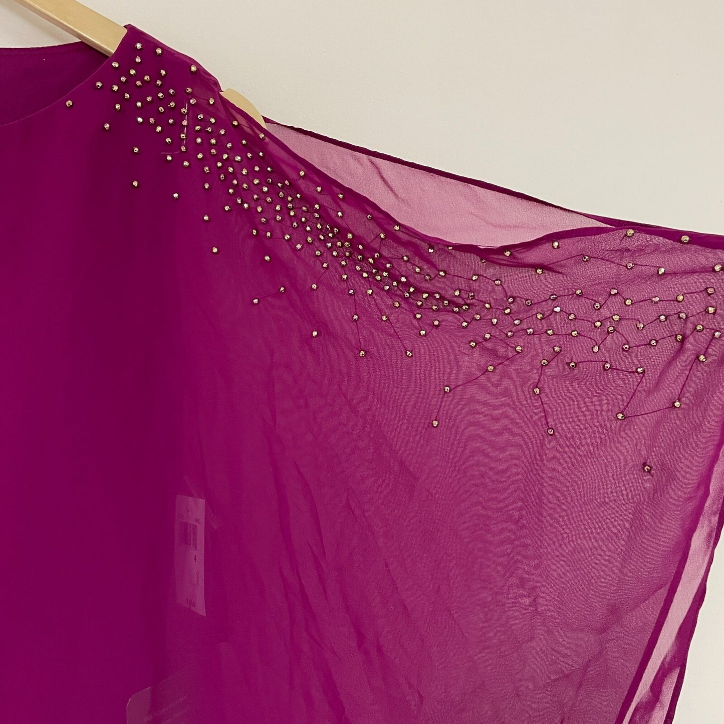 Dj Jaz 3/4 Split Sleeve Embellished Popover Sheath Dress Color: Orchid Size 4