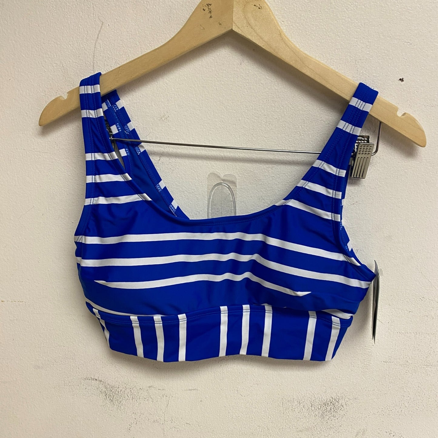 DSG Women's Long Line Scoop Neck Bikini Top Speed Stripe Blue DSW2786PRTZ