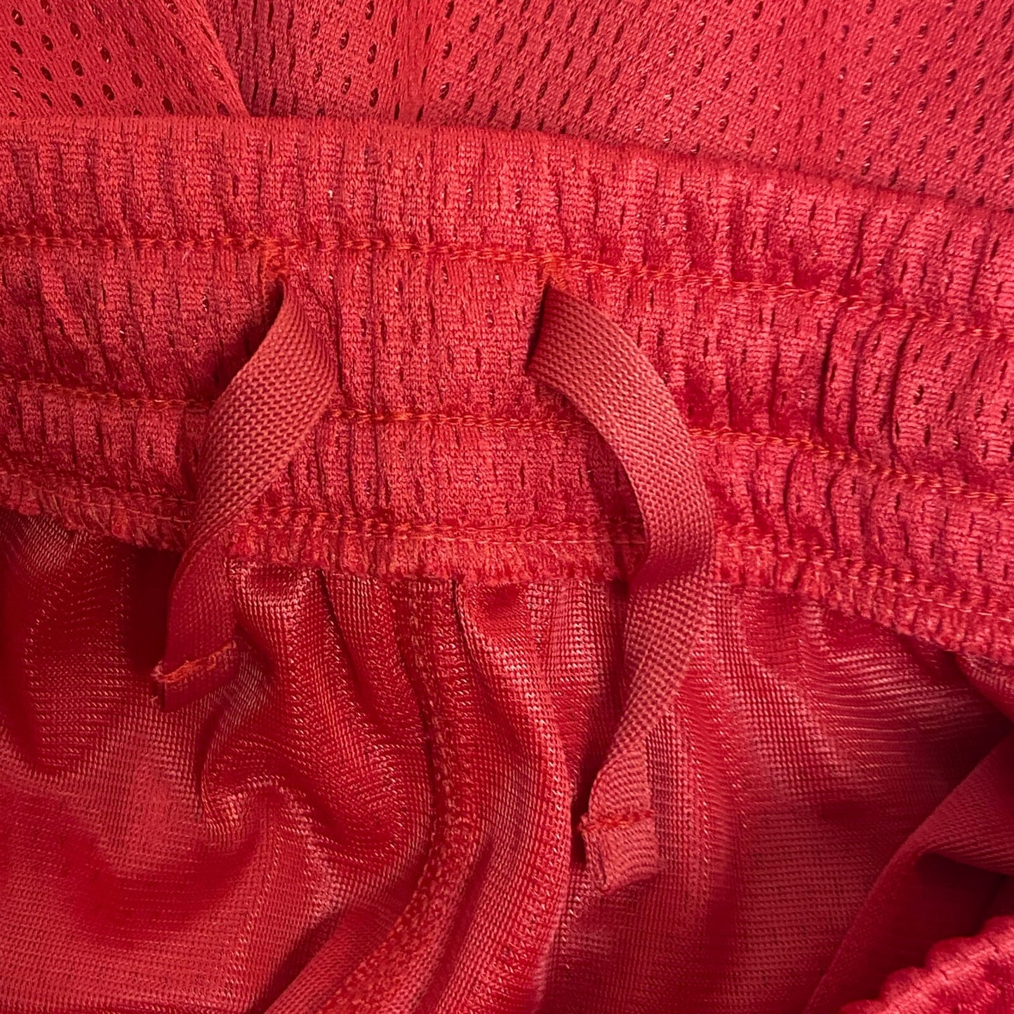 DSG Boy's 8" Training Pocketless Mesh Short Loose Fit Elastic Waist Tango Red