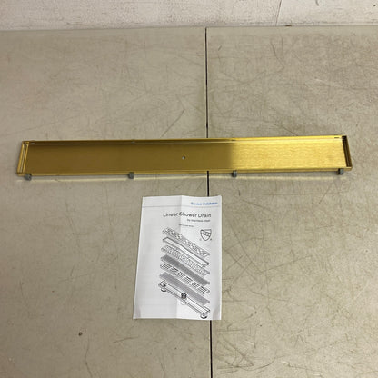 Signature Hardware 24" Cohen Linear Tile-In Shower Drain - Polished Brass