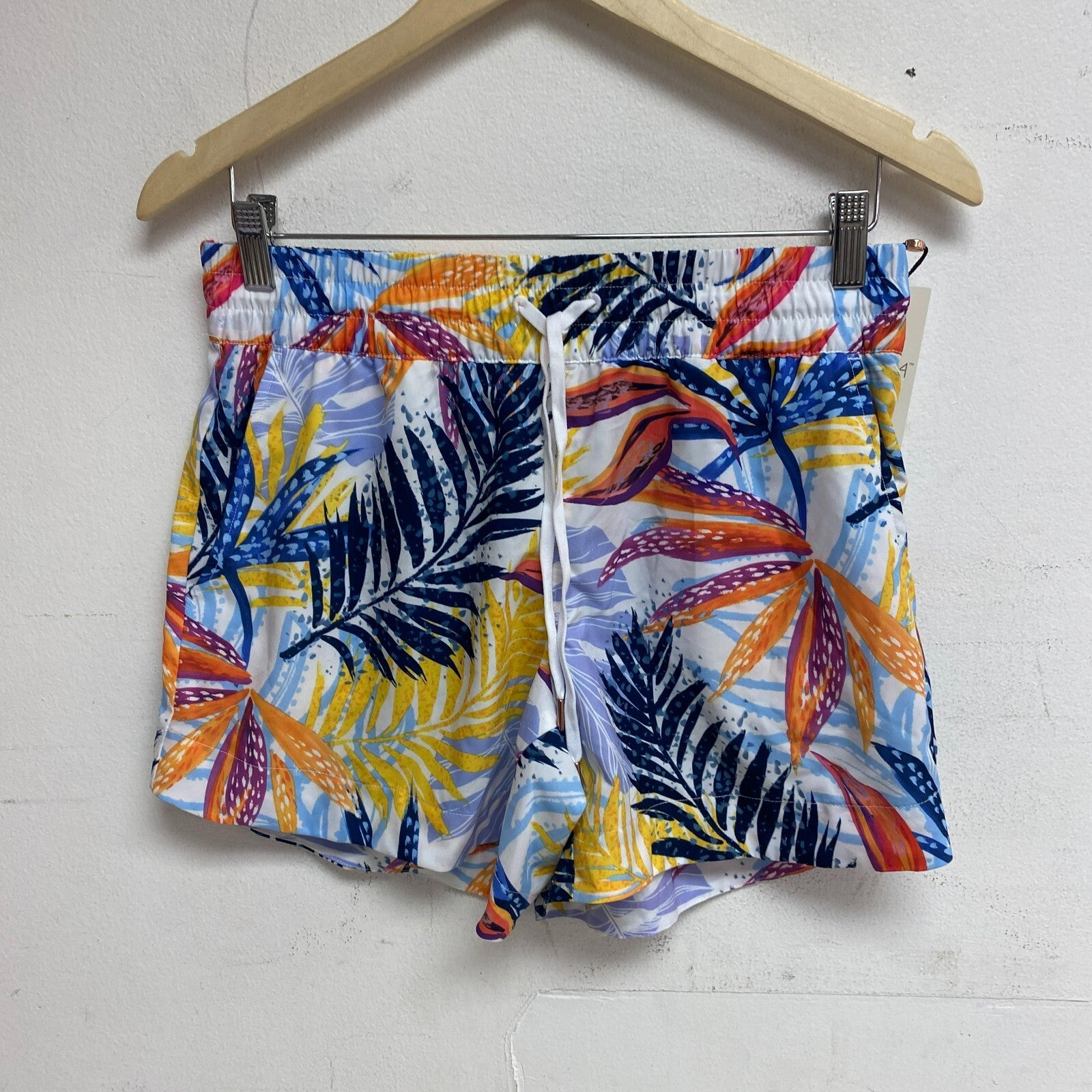 Calia Women's Tulip Hem Board Short Watercolor Palms Multi Tropical WSA21504PRT