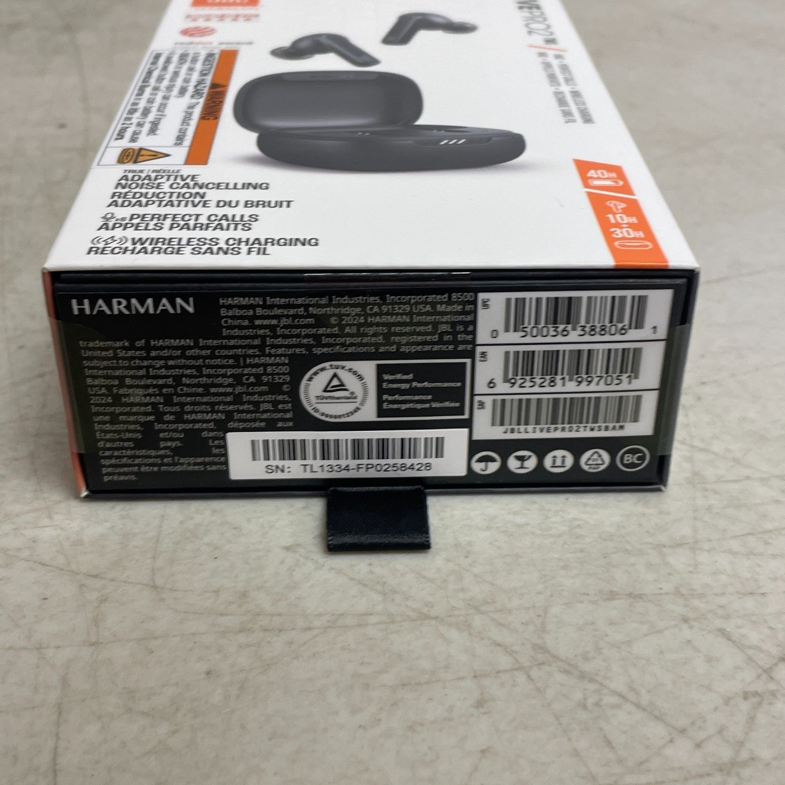 JBL Live Pro 2 True-Wireless Noise Canceling Headphones In Ear Earbuds Black NIB