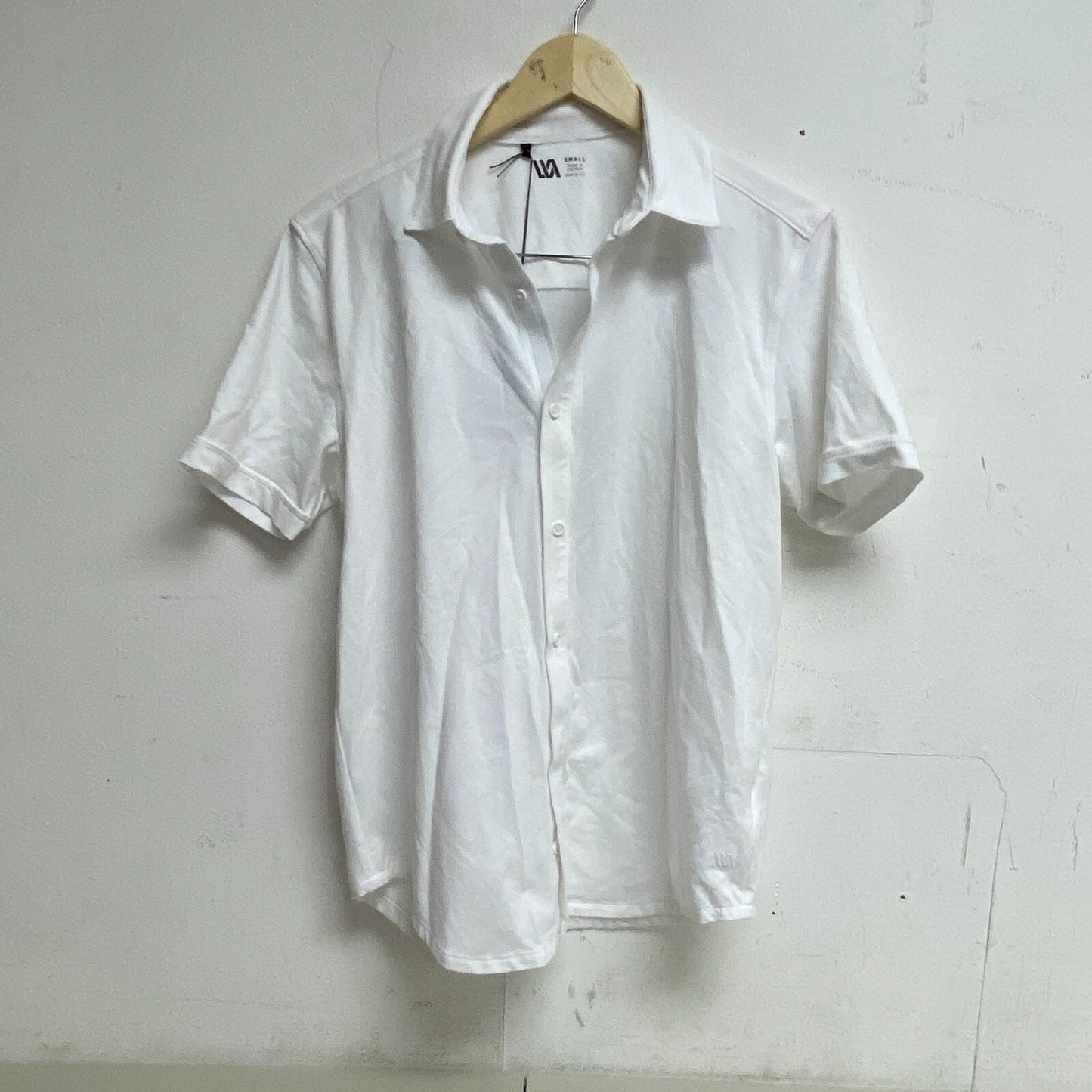 VRST Men's Short Sleeve Button Down Smart Shirt Pure White MAX200333 New