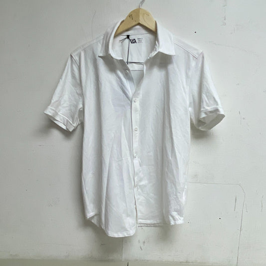 VRST Men's Short Sleeve Button Down Smart Shirt Pure White MAX200333 New