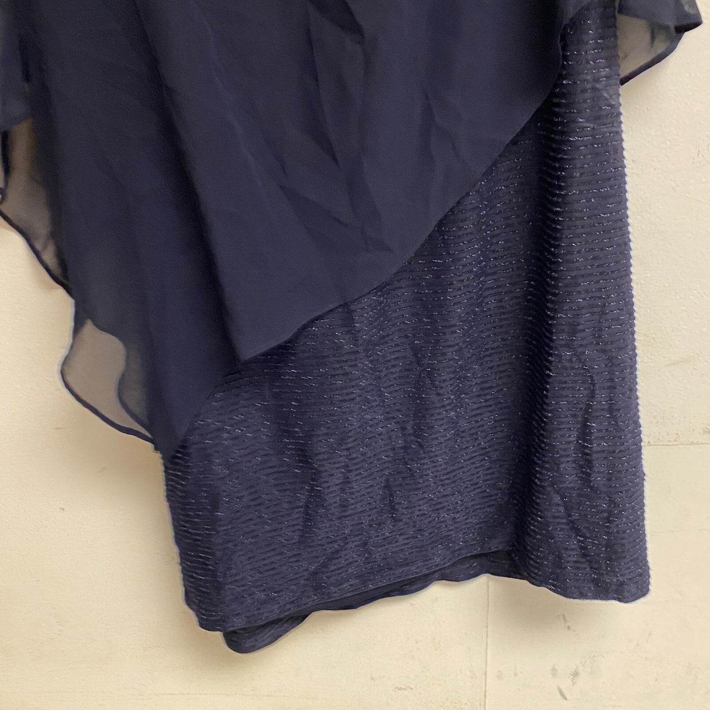 Dj-jaz 3/4 sleeve embellished sheath dress open slit sleeves Size 18 navy blue