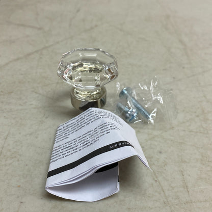 Amerock 1-1/4 in Cabinet knob Crystal/Polished Nickel BP55268CPN