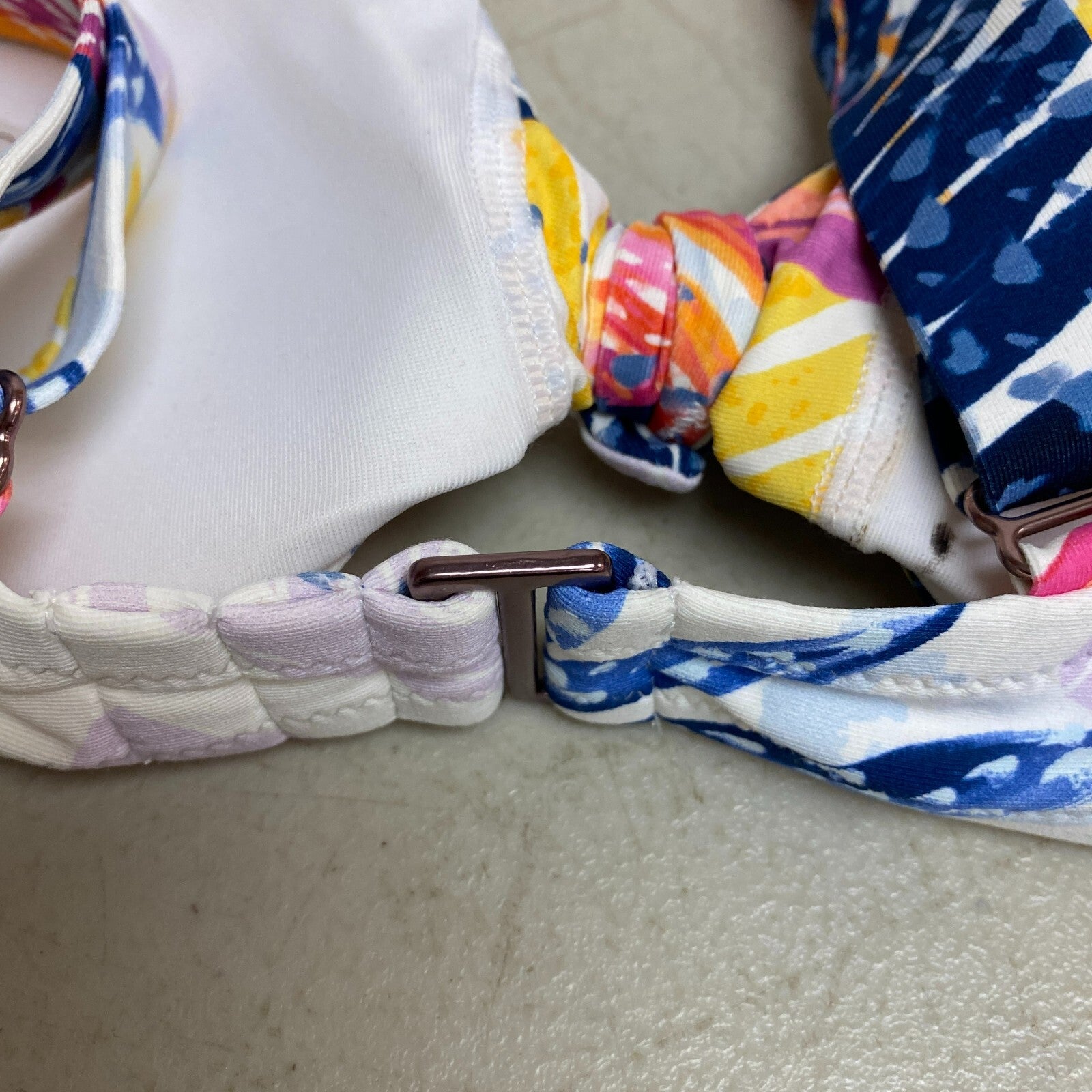 Calia Women's Tie Front Bikini Top Watercolor Palms Multi Floral WSA22200PRT