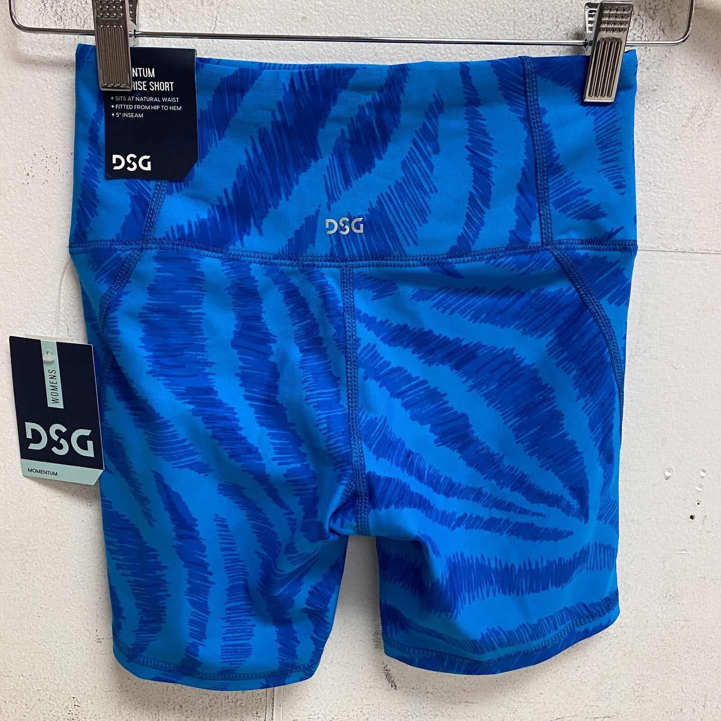 DSG Women's Momentum High Rise 5" Shorts Trippy Zebra Blue DAW12301PRT New