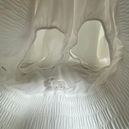 Calia Woven High Rise Petal Hem Step Up Short Pure White WAX12259PRT BRAND NEW