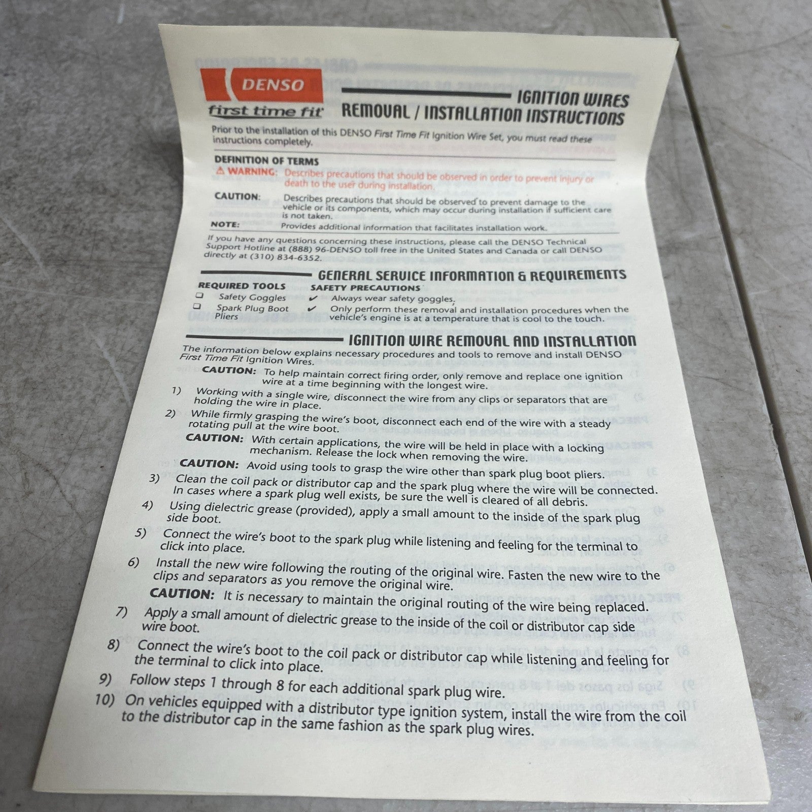 DENSO 671-6251 Spark Plug Ignition Wire Set 91-98 Toyota Camry Celica MR2 4-Cyl