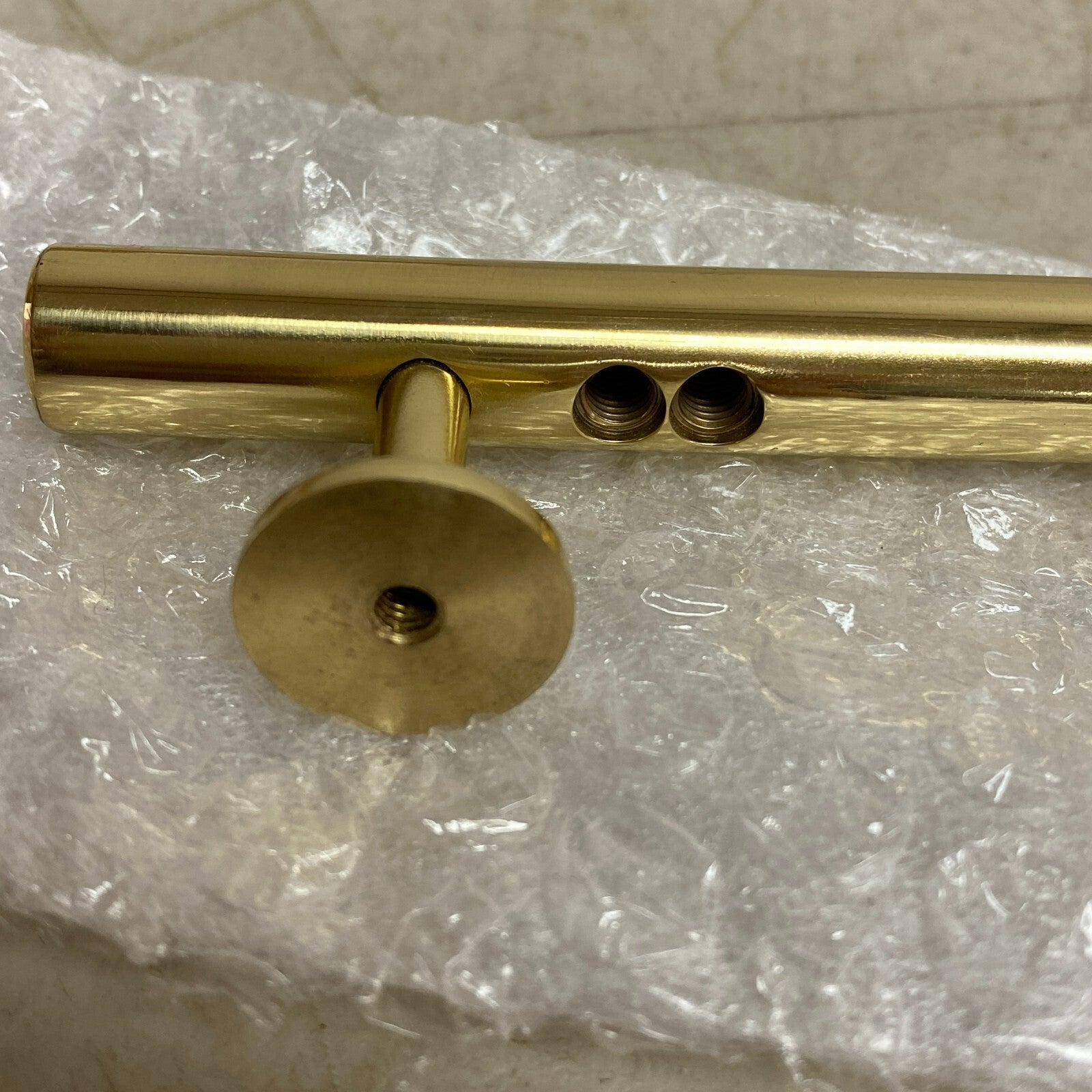 SIGNATURE HARDWARE 8" DIEHL ADJUSTABLE ROUND BRASS DRAWER PULL- POLISHED BRASS