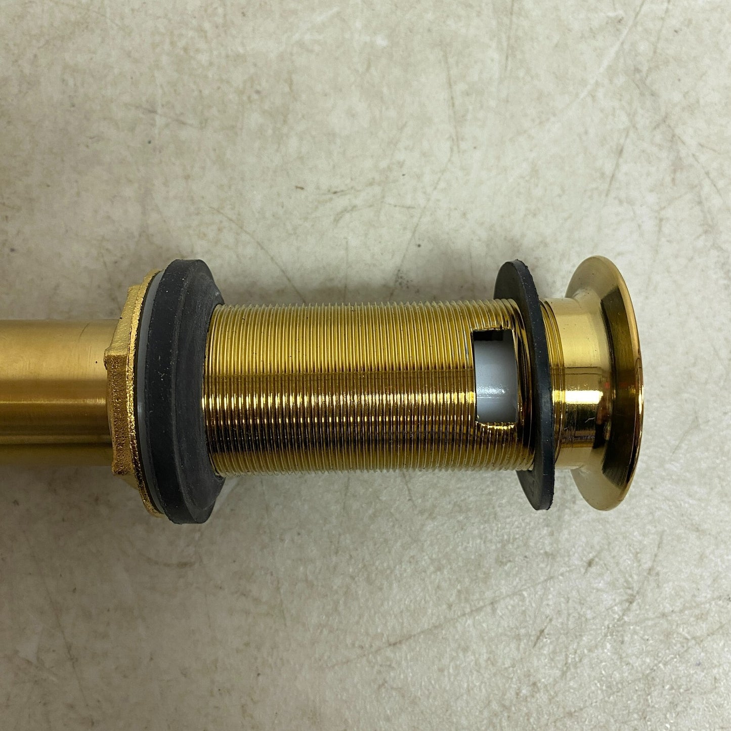 SIGNATURE HARDWARE EXTENDED PRESS TYPE POP UP BATHROOM DRAIN OVERFLOW HOLE