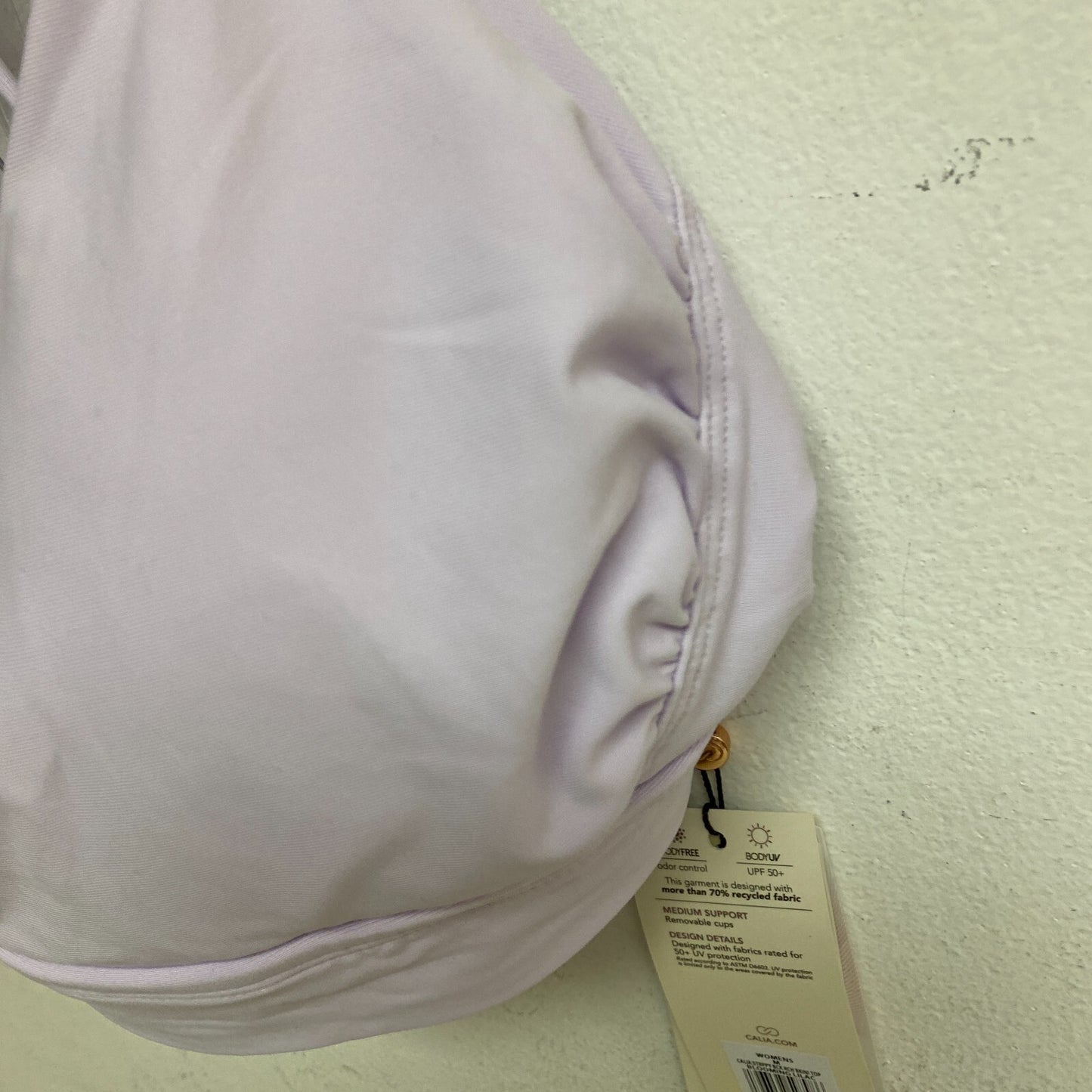 Calia Women's Swim Collection Strappy Back Racerback Bikini Top Blooming Lilac