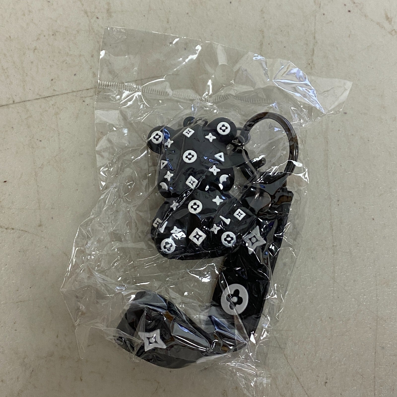 Assorted Louis Viton Silicone With 3D Black Bear Keychain/Bag Charm/Car Ornament