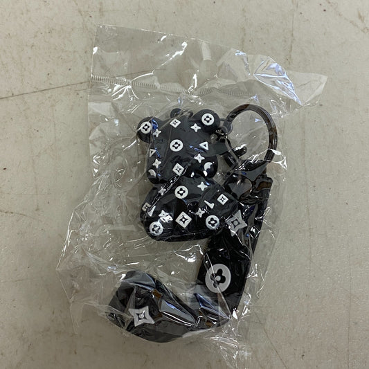 Assorted Louis Viton Silicone With 3D Black Bear Keychain/Bag Charm/Car Ornament