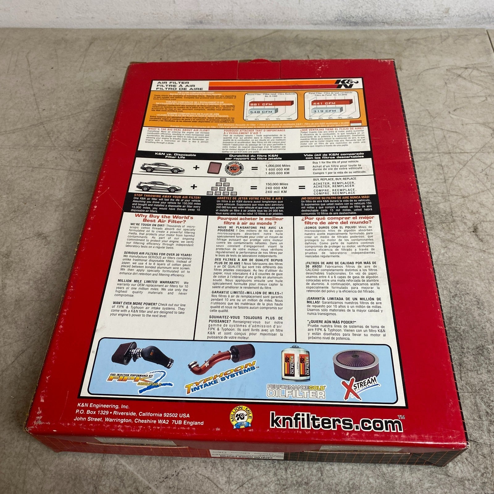 K&N 33-2294 Air Filter High Performance Replacement BMW 545i 550i 645Ci 650i V8