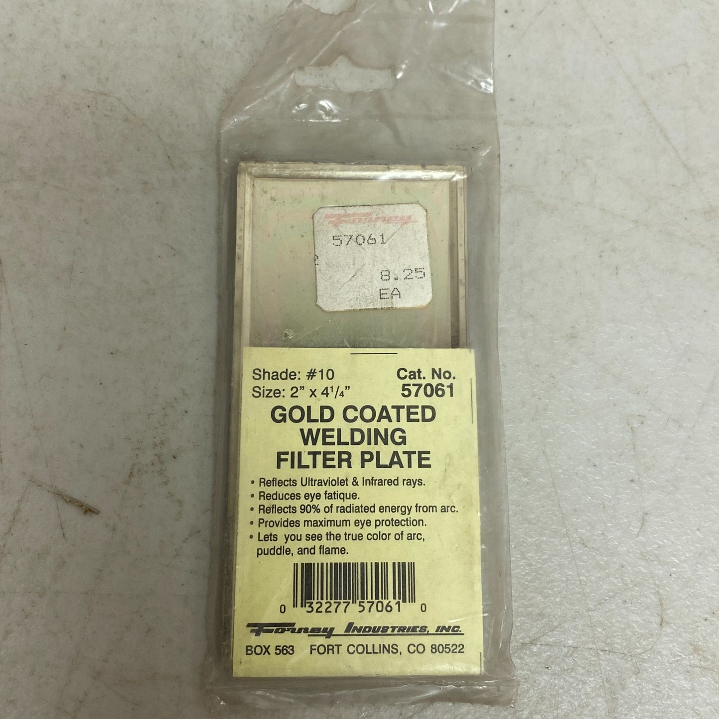 Forney 57061 Gold-Coated Shade 10 Welding Lens 2"x4-1/4" Glass Filter Plate