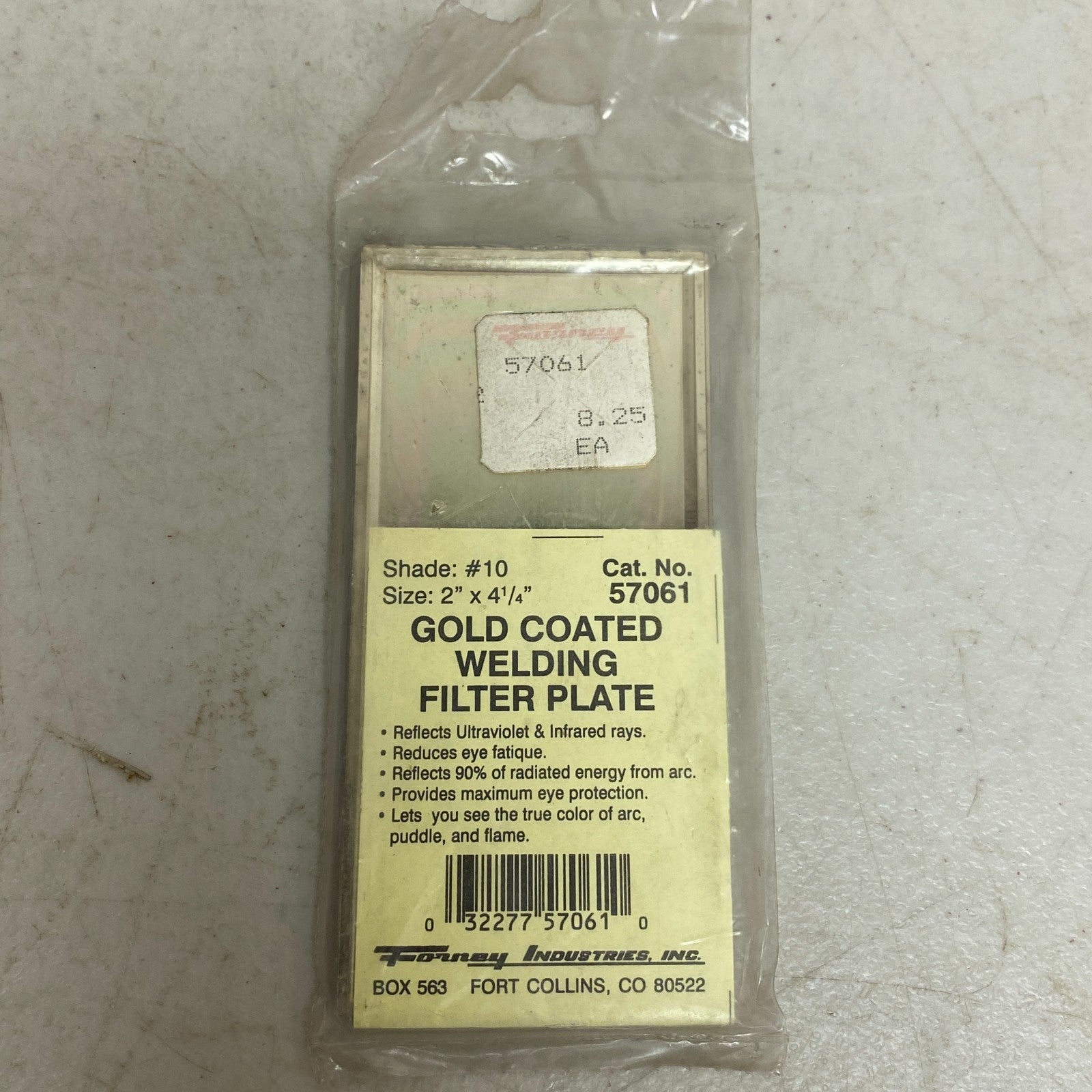 Forney 57061 Gold-Coated Shade 10 Welding Lens 2"x4-1/4" Glass Filter Plate