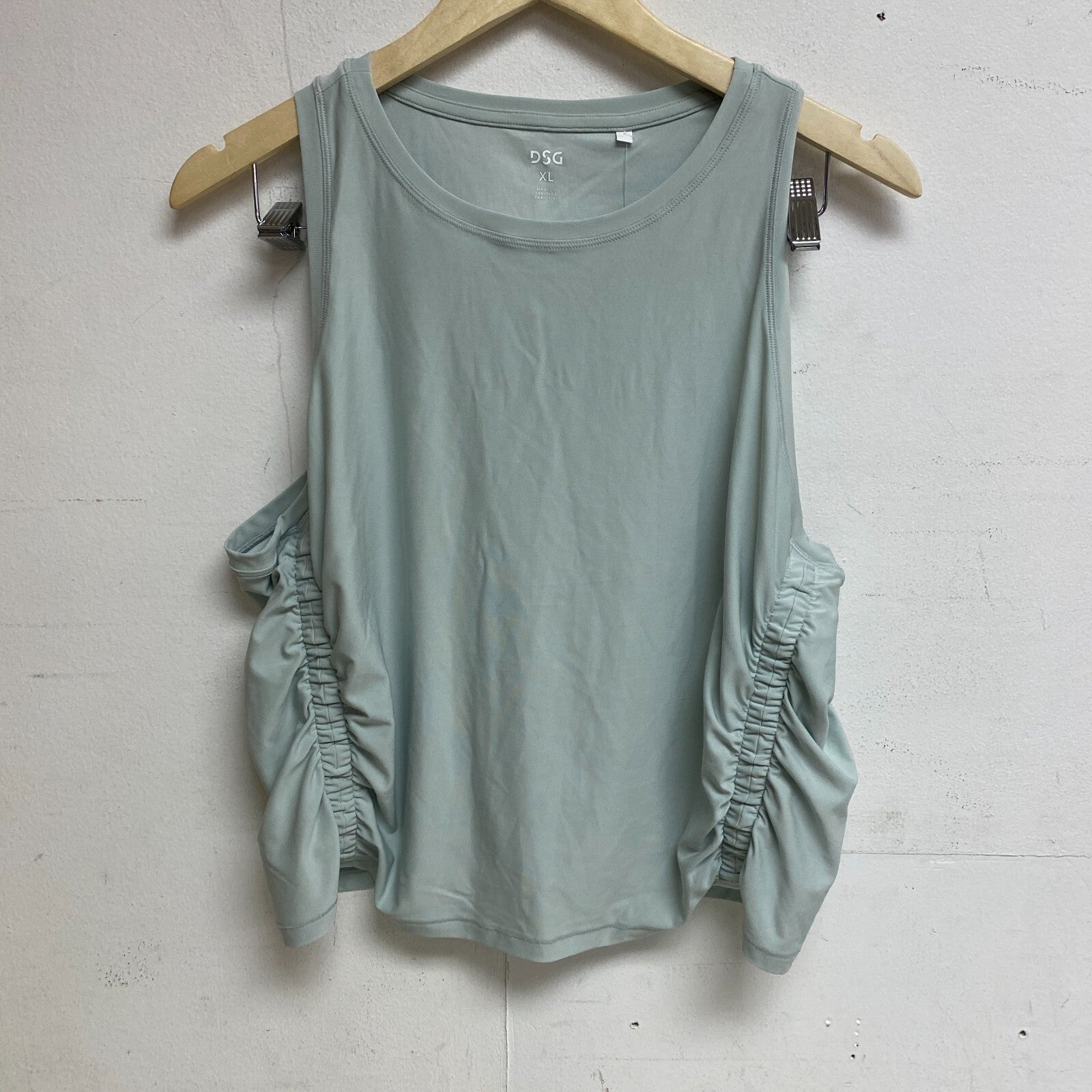 DSG Women's Relaxed Fit Cinch Tank Top Pale Seaglass Sleeveless Solid DAW23100